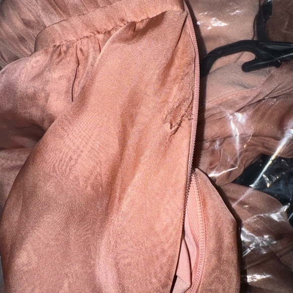 NWT IEENA for Mac Duggal Tiered Ruffle Chiffon High Low Gown Dress Blush Pink 4 - Picture 8 of 10